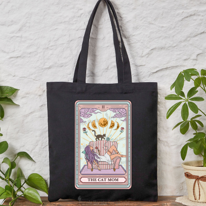 Purplehecate The Cat Mom Tote Bag