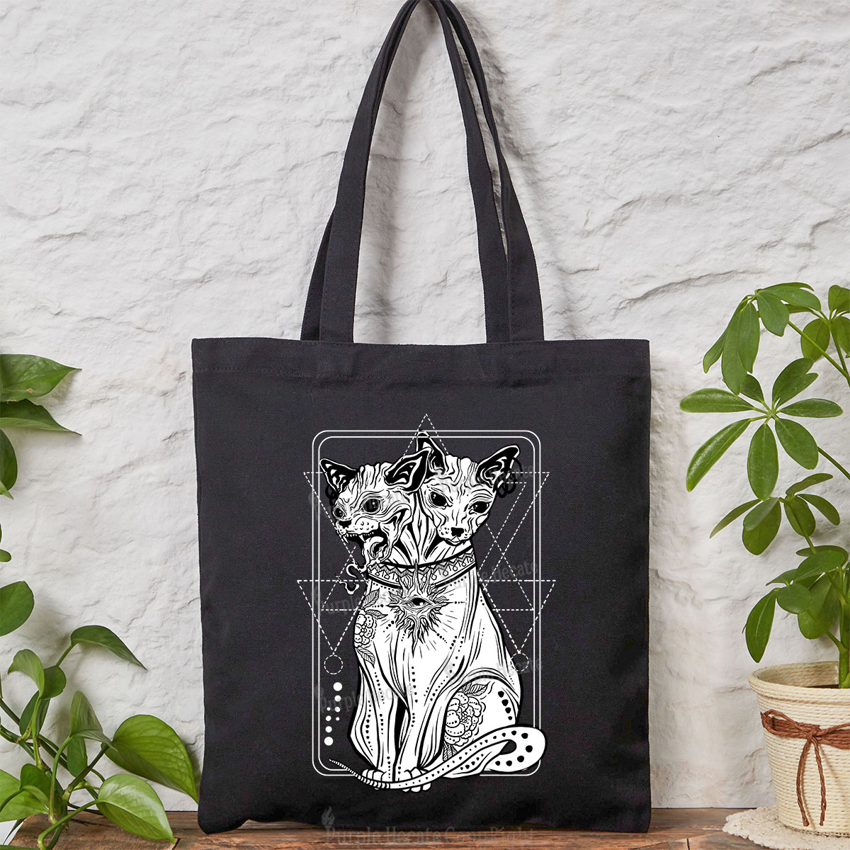 Purplehecate The Cat Goddess Bastet Tote Bag