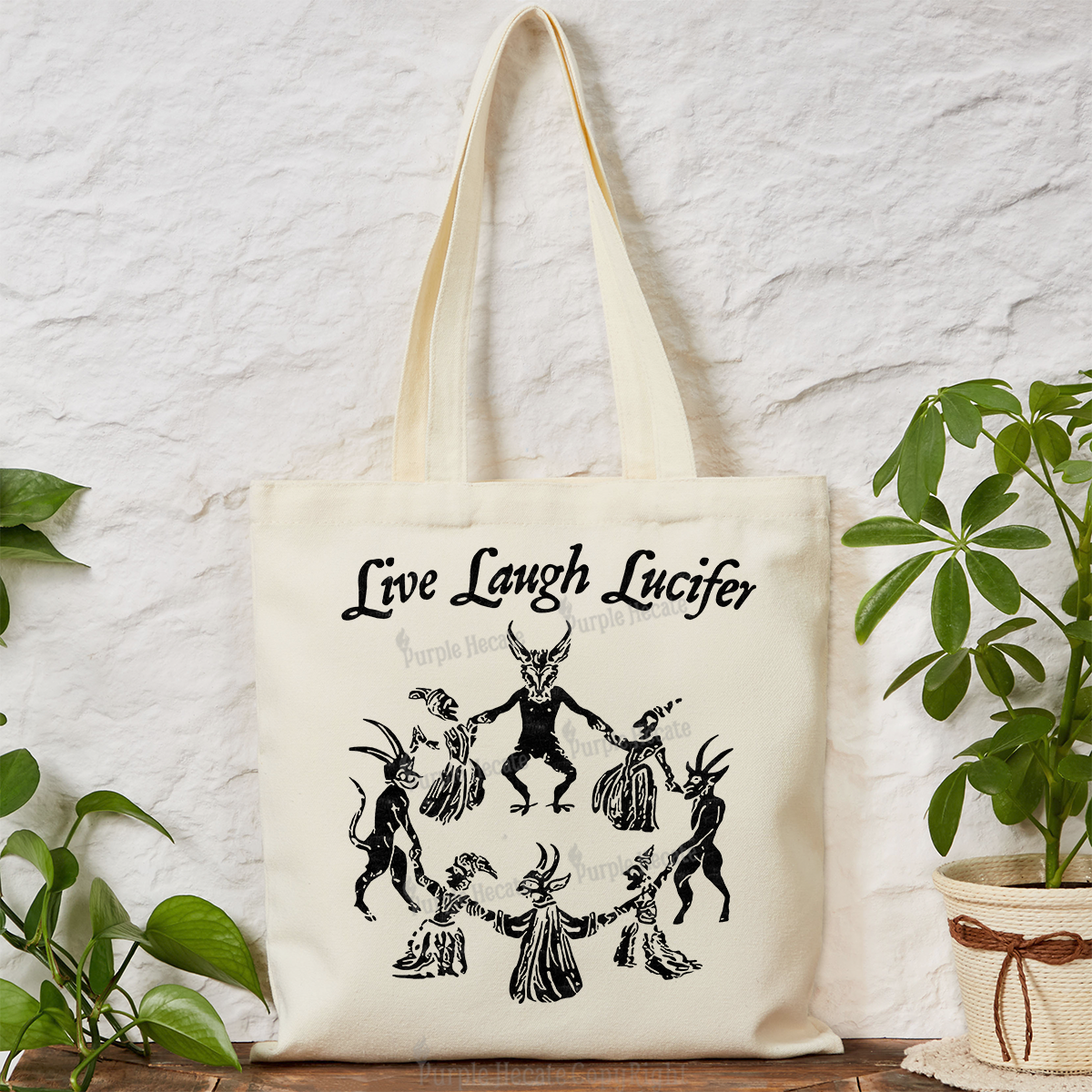 Purplehecate Live Laugh Lucifer Tote Bag