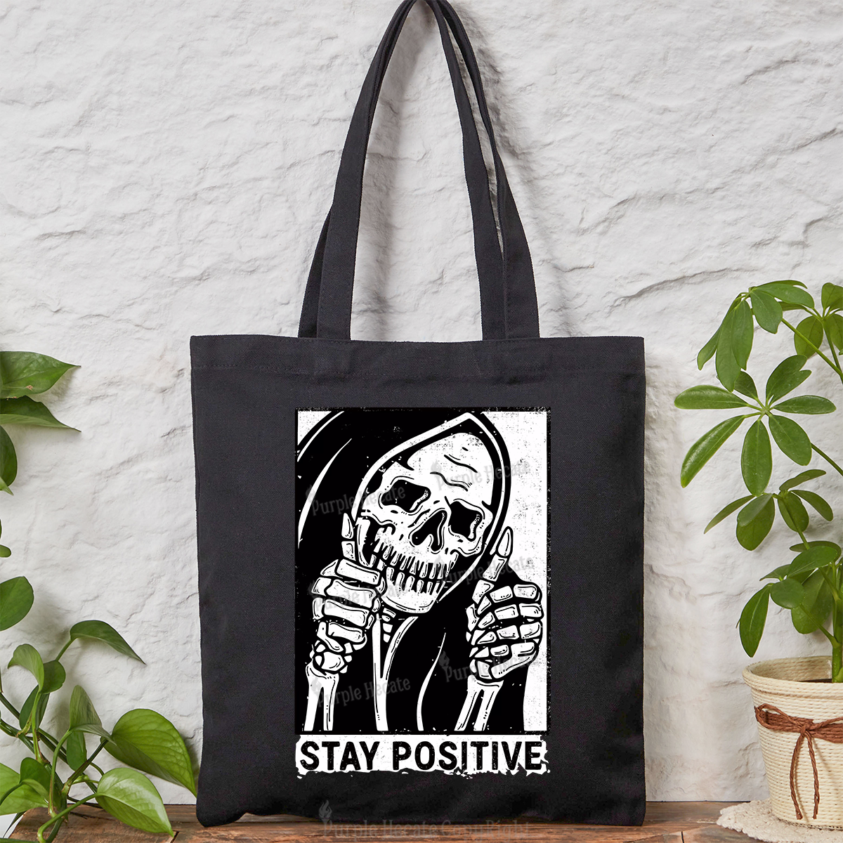 Purplehecate Stay Positive Tote Bag