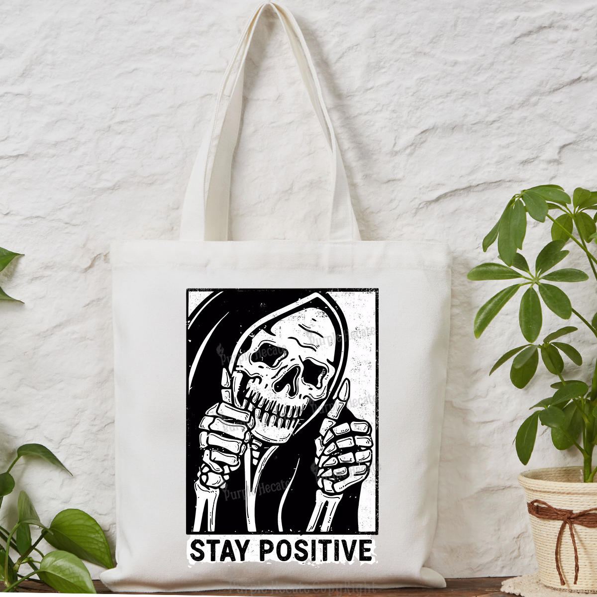 Purplehecate Stay Positive Tote Bag