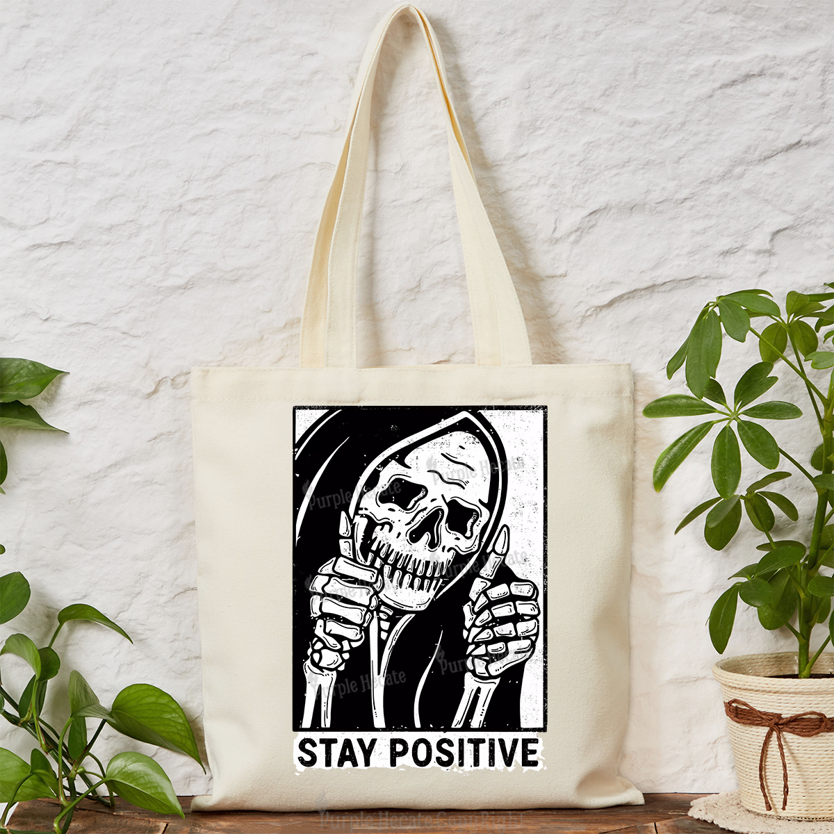 Purplehecate Stay Positive Tote Bag