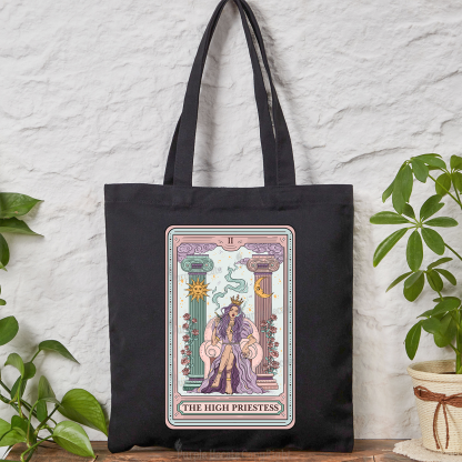 Purplehecate The High Priestess Tarot Card Tote Bag
