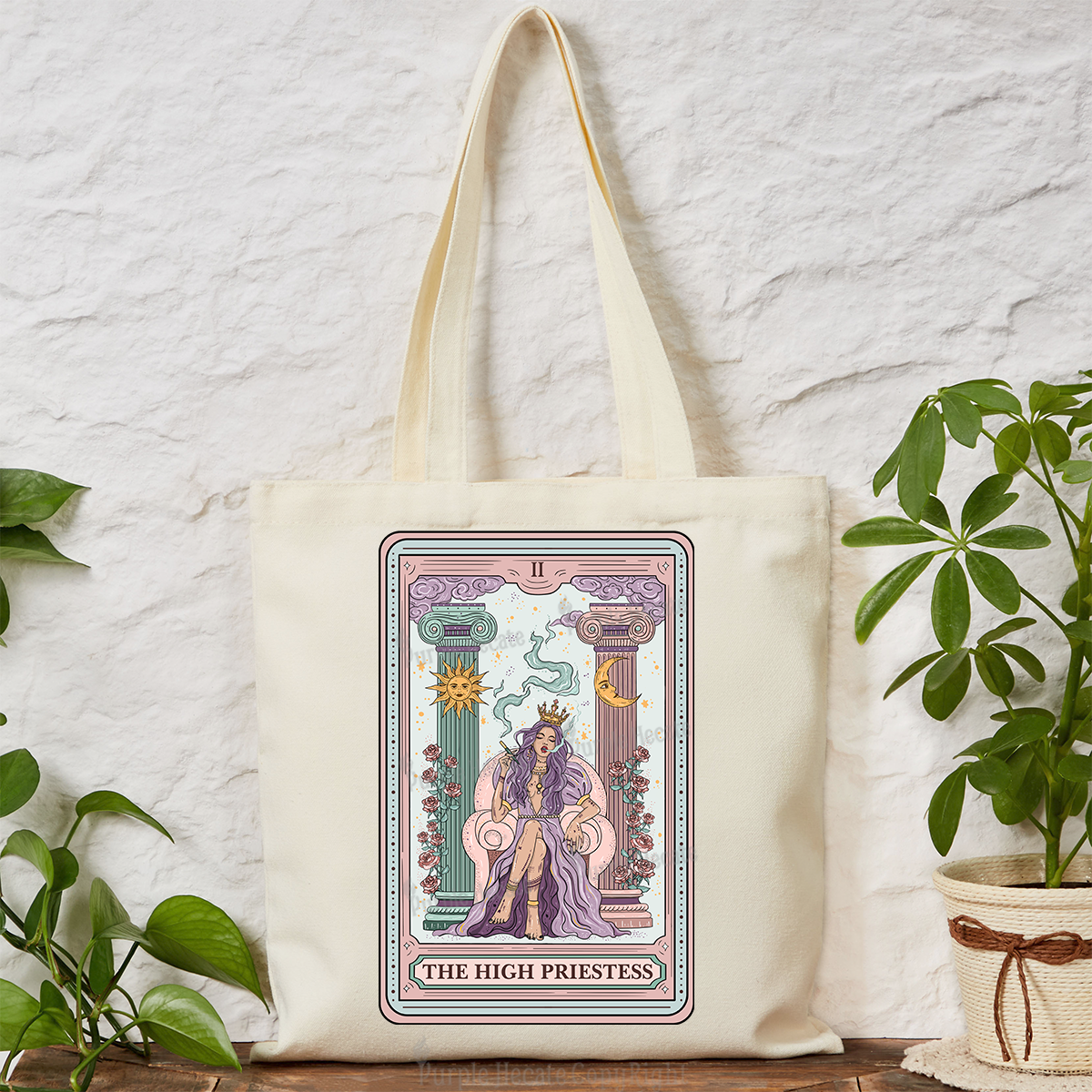 Purplehecate The High Priestess Tarot Card Tote Bag