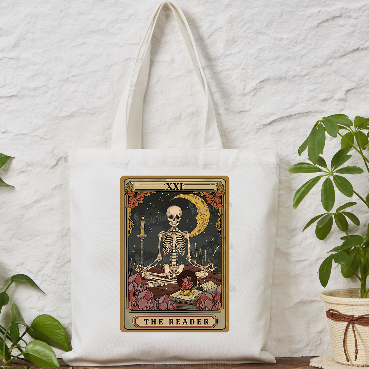 Purplehecate The Reader Tarot Tote Bag