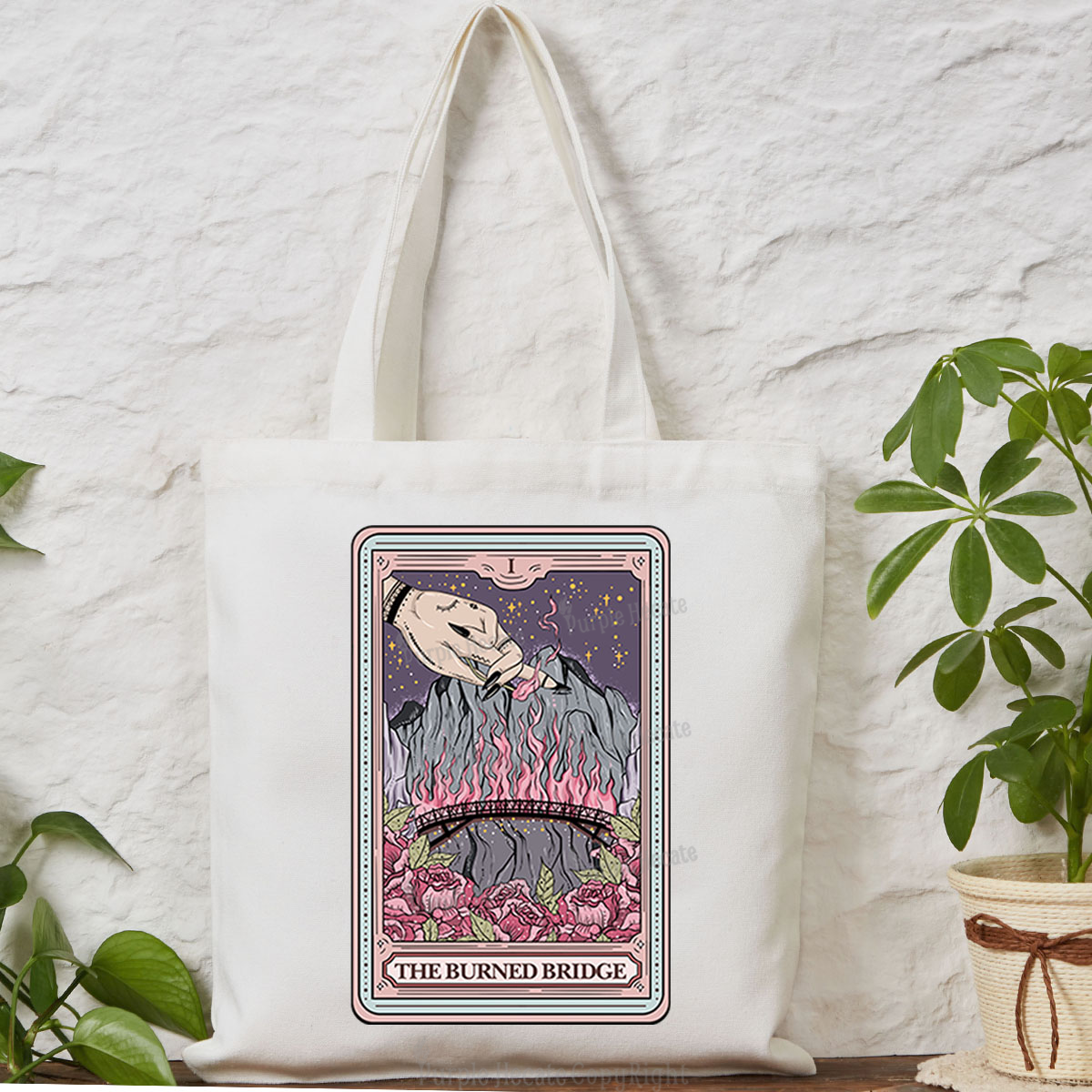 Purplehecate The Burned Bridge Tarot Tote Bag