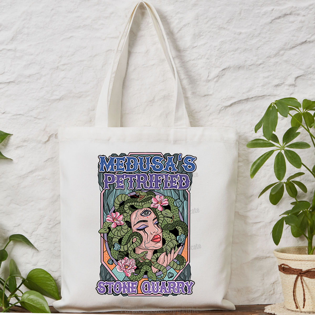 Purplehecate The Gorgon with Snake Hair Medusa Tote Bag