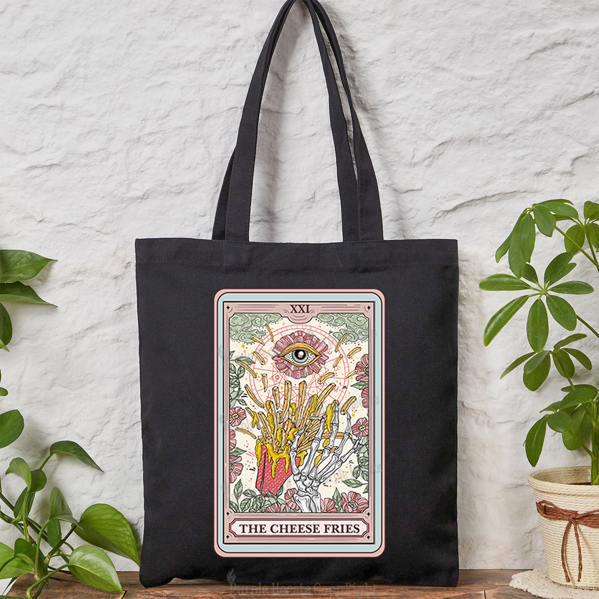 Purplehecate The Cheese Fries Tarot Tote Bag