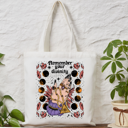 Purplehecate Remember Your Divinity Tote Bag