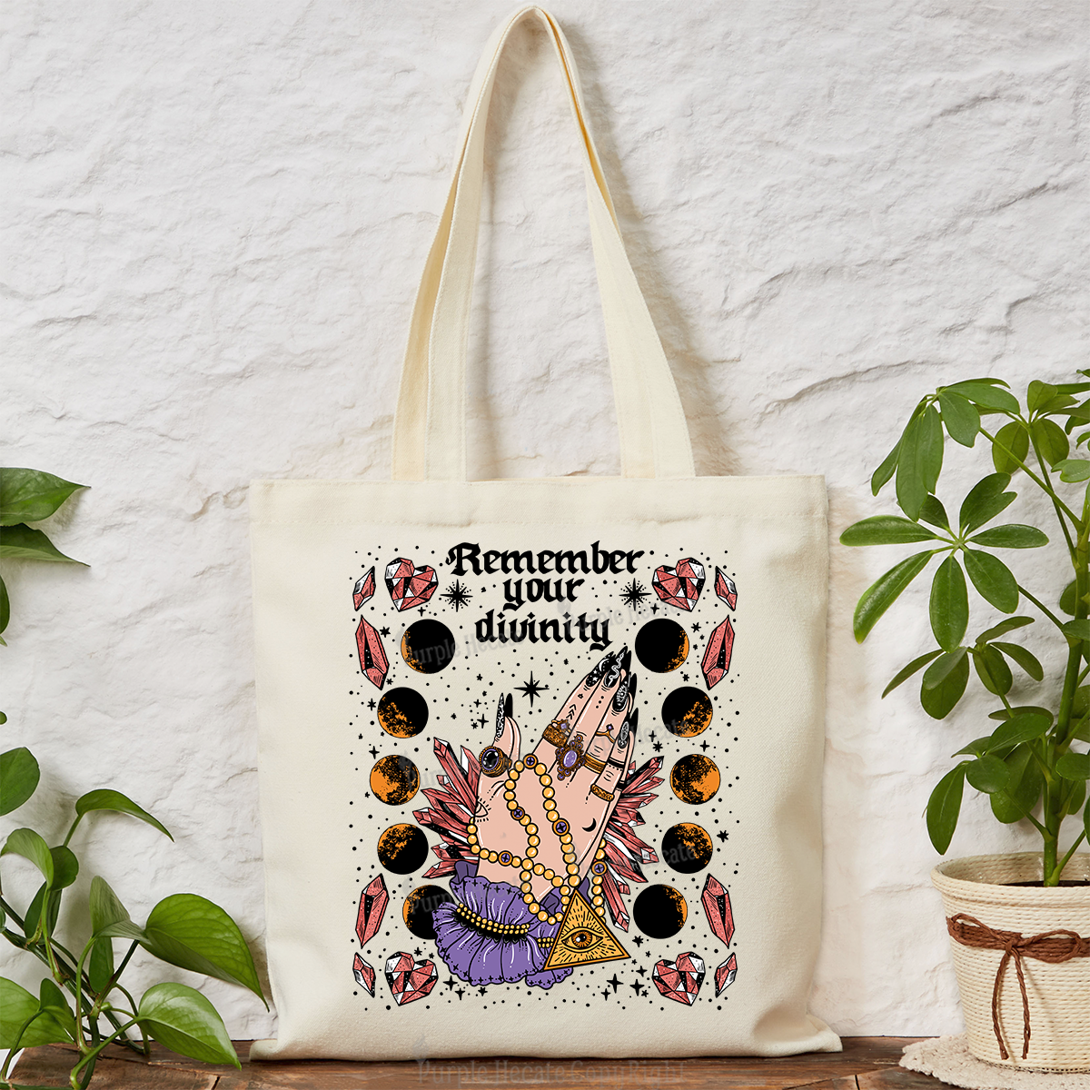 Purplehecate Remember Your Divinity Tote Bag