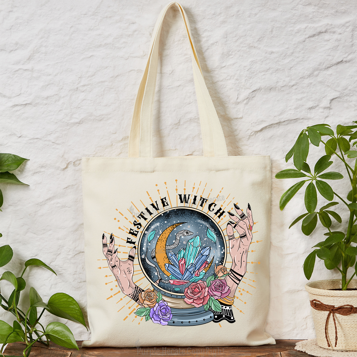 Purplehecate Festive Witch Tote Bag