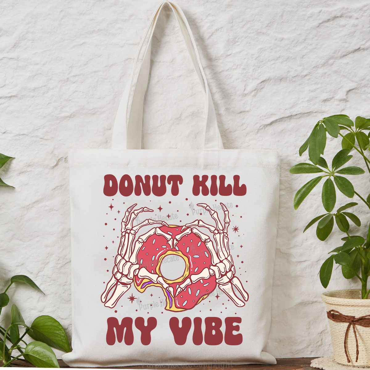 Purplehecate Donut Kill My Vibe Tote Bag