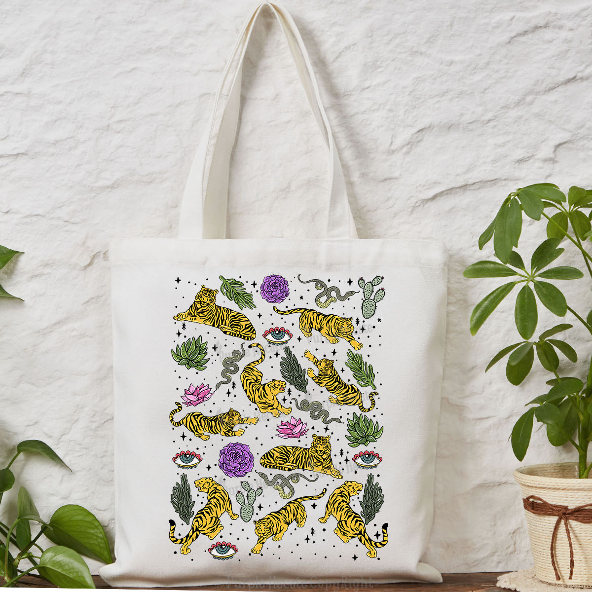 Purplehecate Desert Tiger Tote Bag