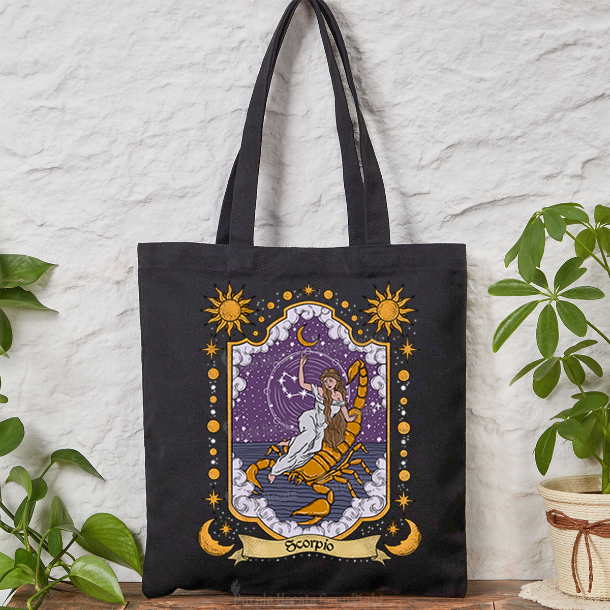 Purplehecate Scorpio Zodiac Tote Bag