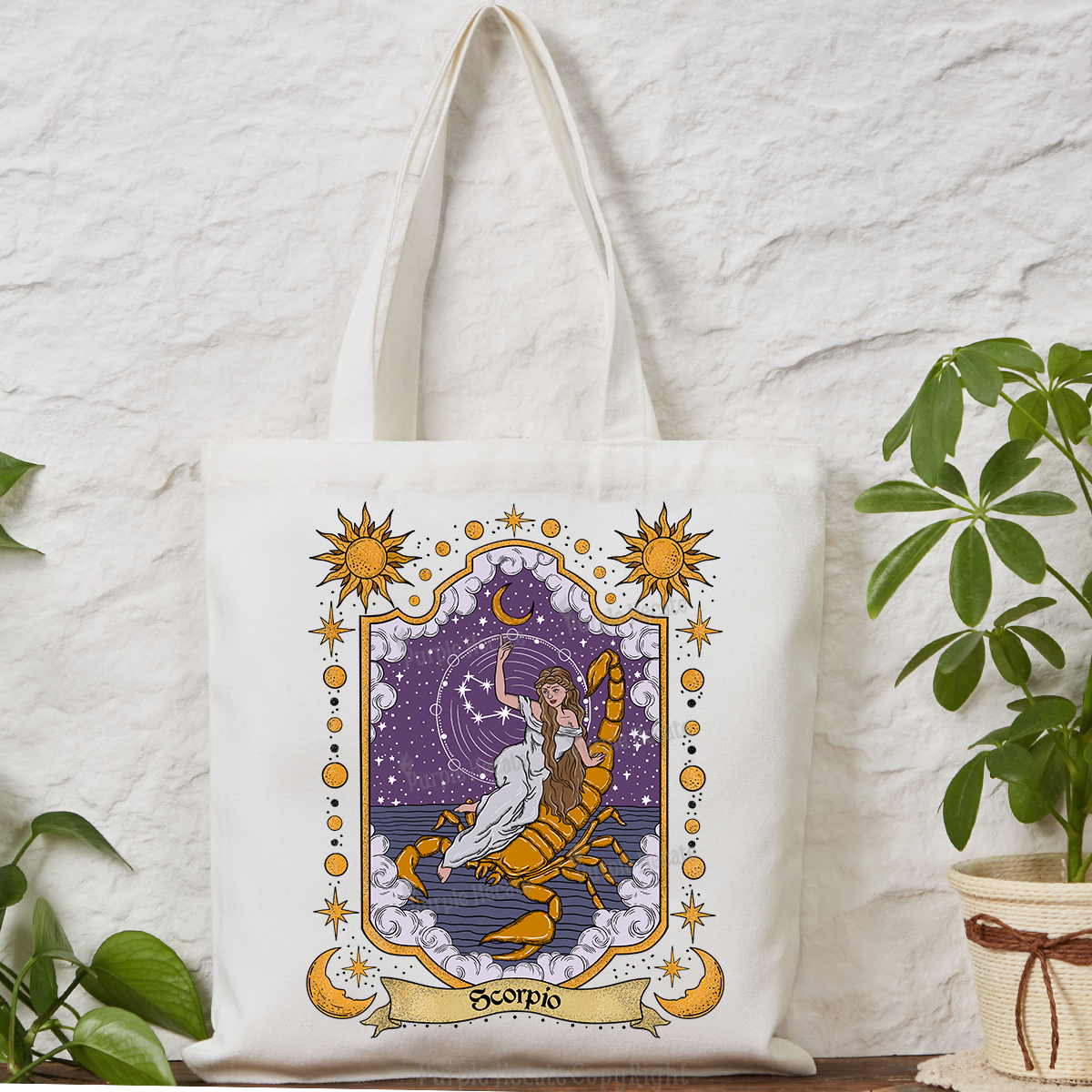 Purplehecate Scorpio Zodiac Tote Bag