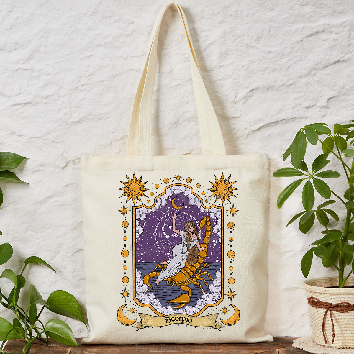 Purplehecate Scorpio Zodiac Tote Bag