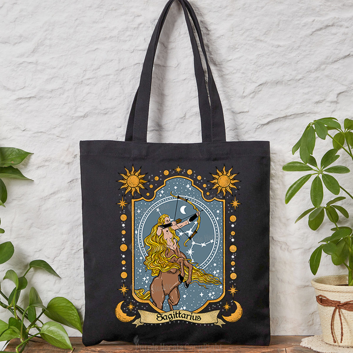 Purplehecate Sagittarius Zodiac Tote Bag