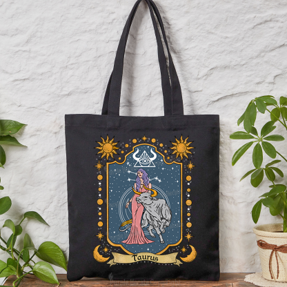Purplehecate Taurus Zodiac Tote Bag