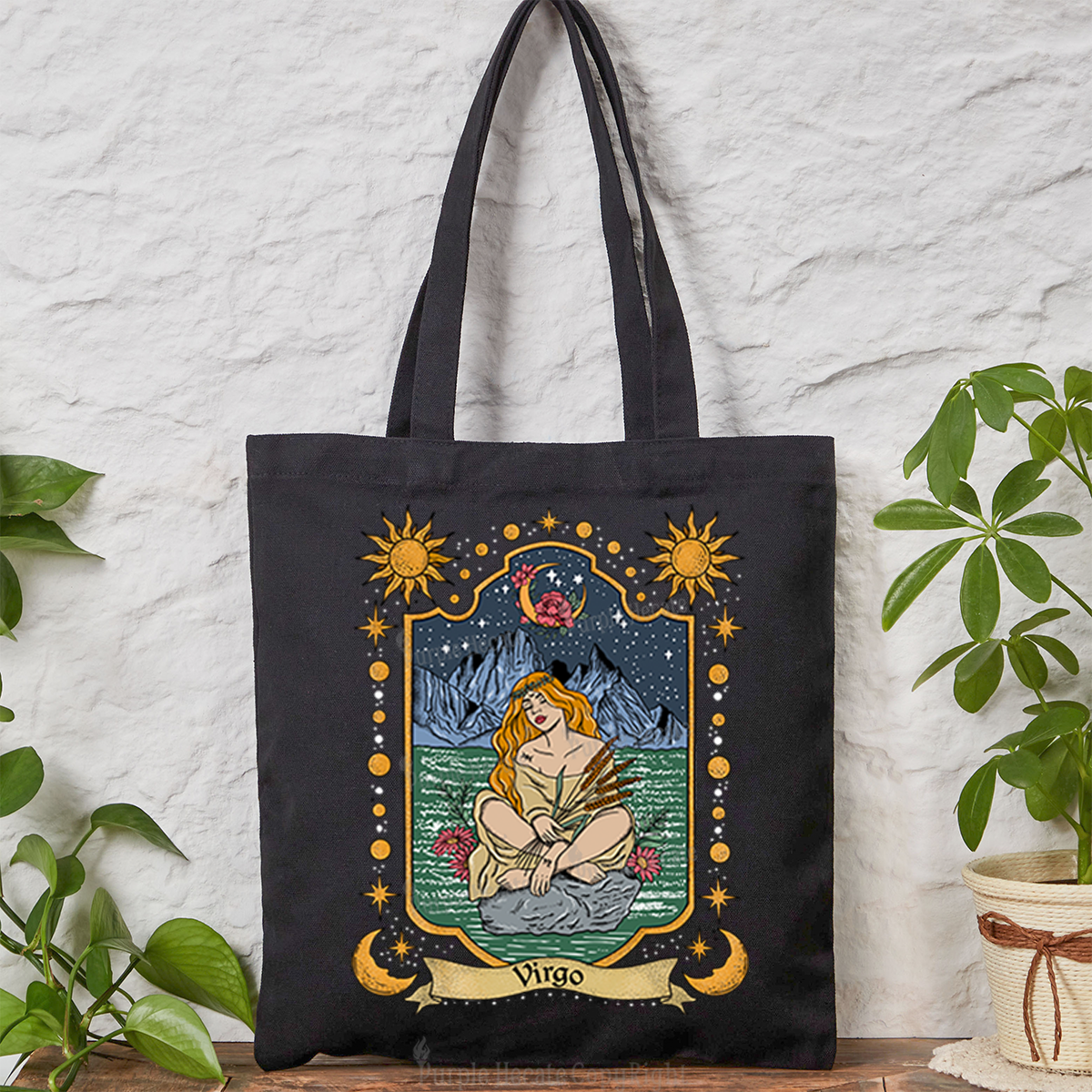 Purplehecate Virgo Zodiac Tote Bag