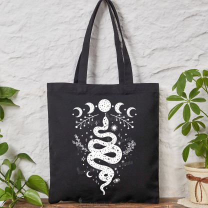 Purplehecate Snake and Moon Phase Comfort Tote Bag