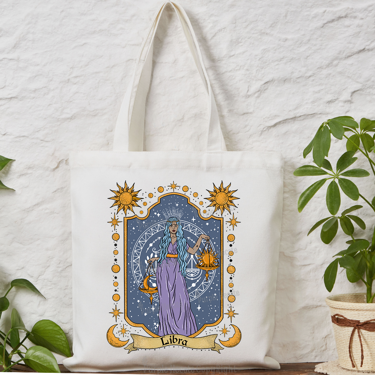 Purplehecate Libra Zodiac Tote Bag