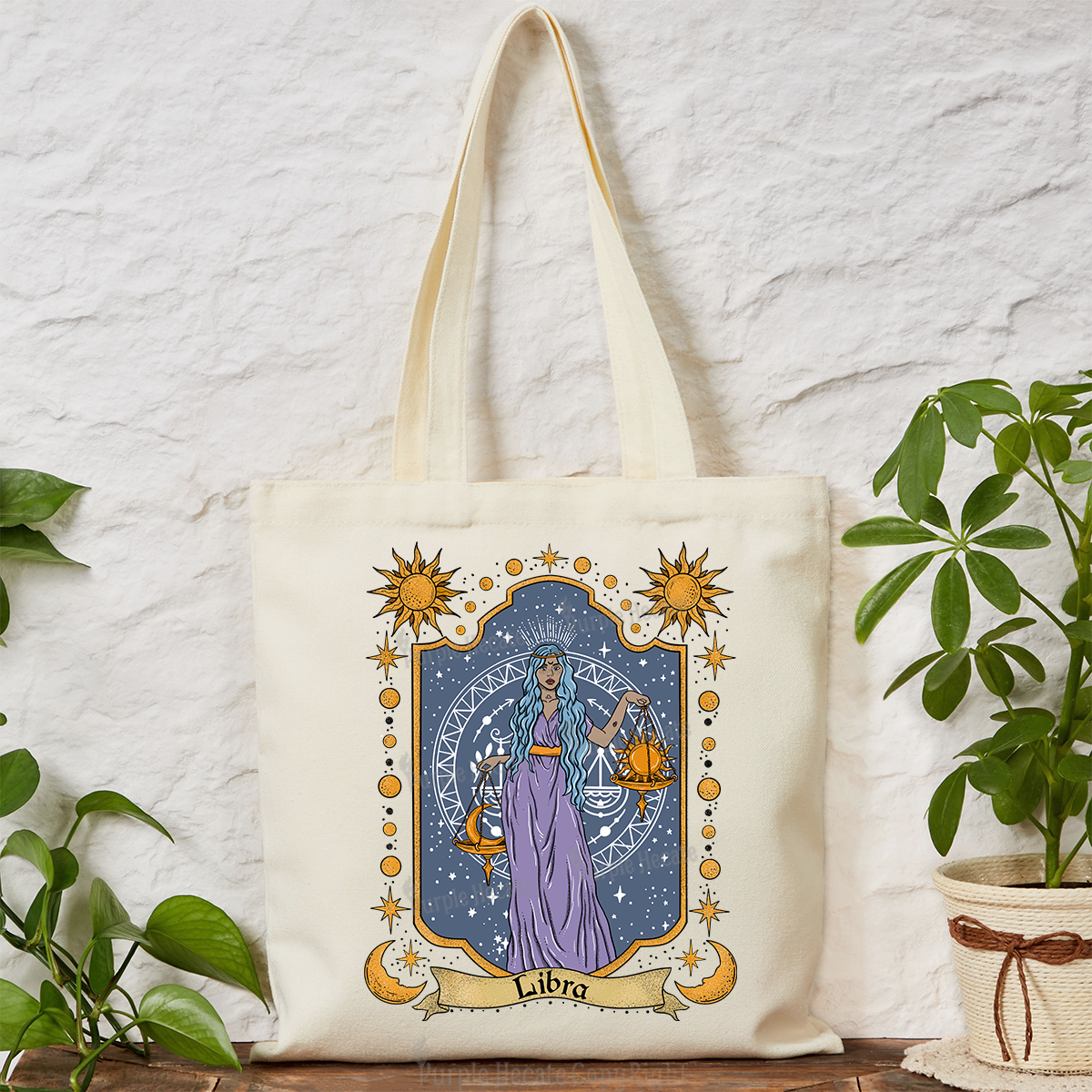 Purplehecate Libra Zodiac Tote Bag