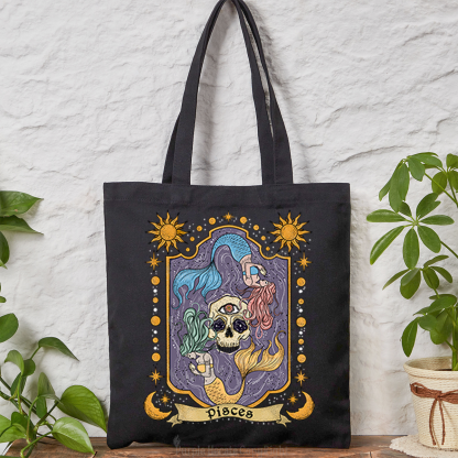 Purplehecate Pisces Zodiac Tote Bag