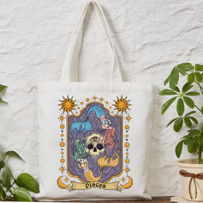 Purplehecate Pisces Zodiac Tote Bag