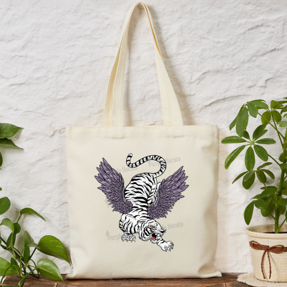 Purplehecate Tiger With Wings Tote Bag
