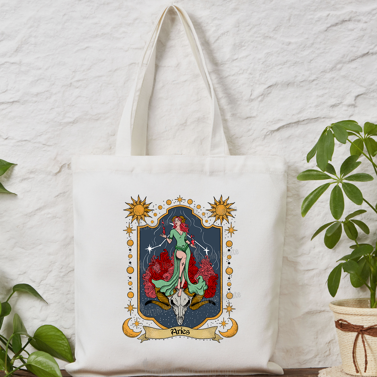 Purplehecate Aries Zodiac Tote Bag