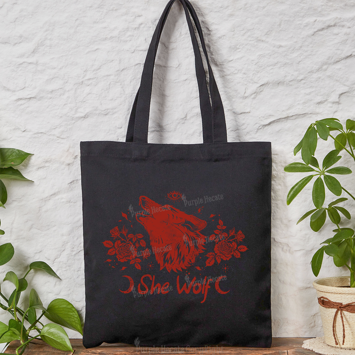 Purplehecate She Wolf Tote Bag