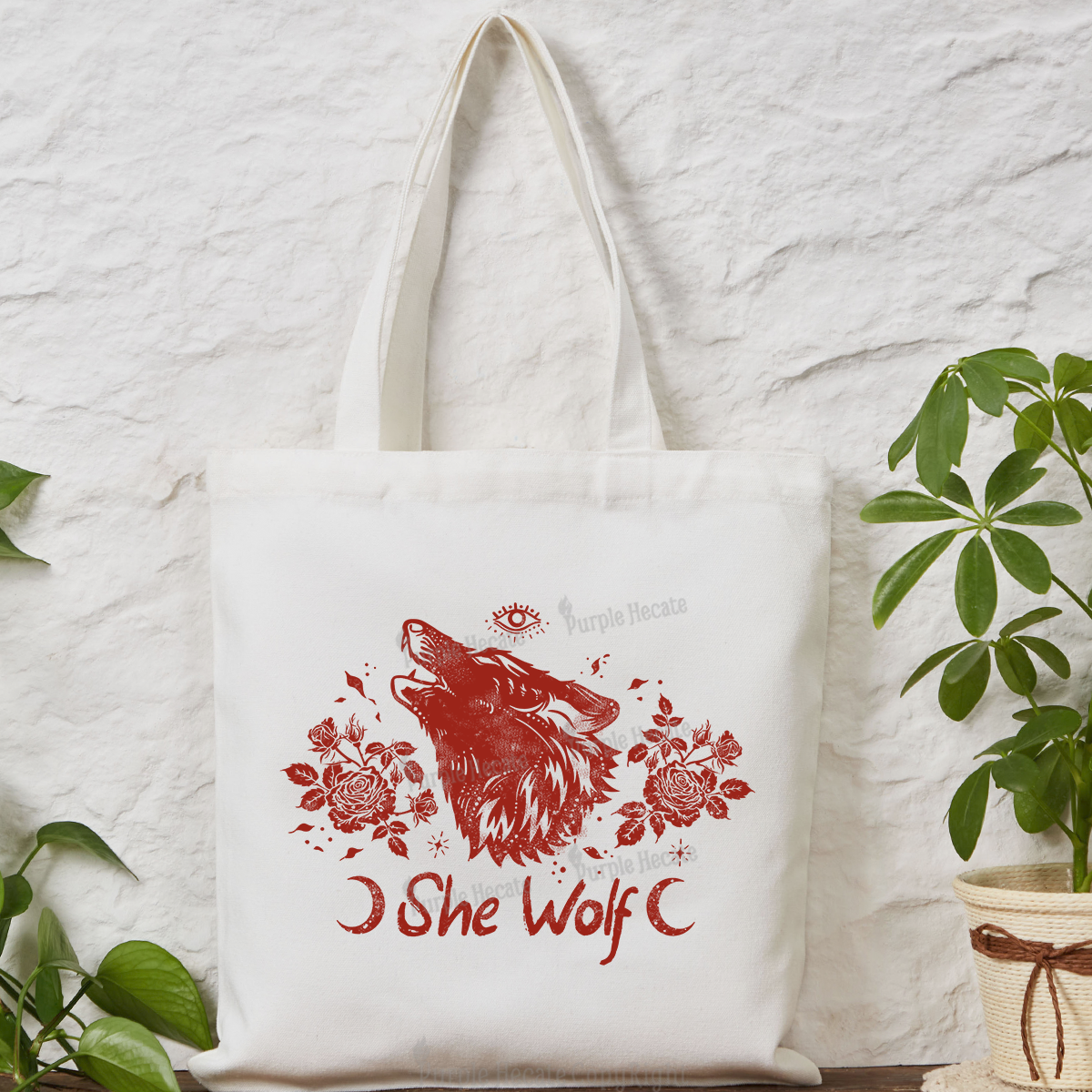Purplehecate She Wolf Tote Bag