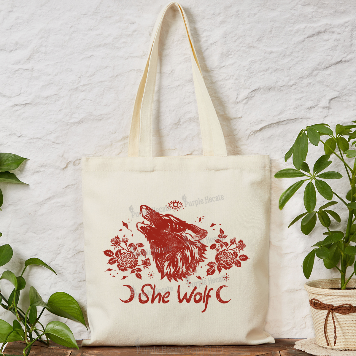 Purplehecate She Wolf Tote Bag