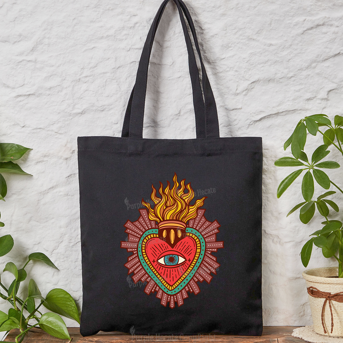 Purplehecate Sacred Heart Tote Bag