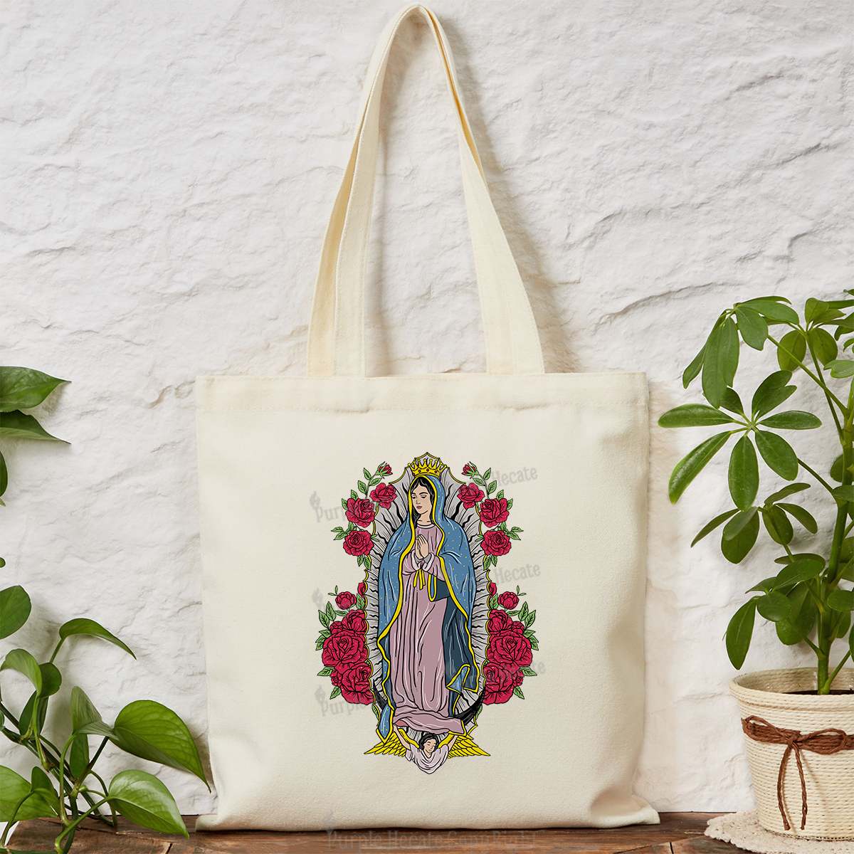 Purplehecate Mother Mary Tote Bag