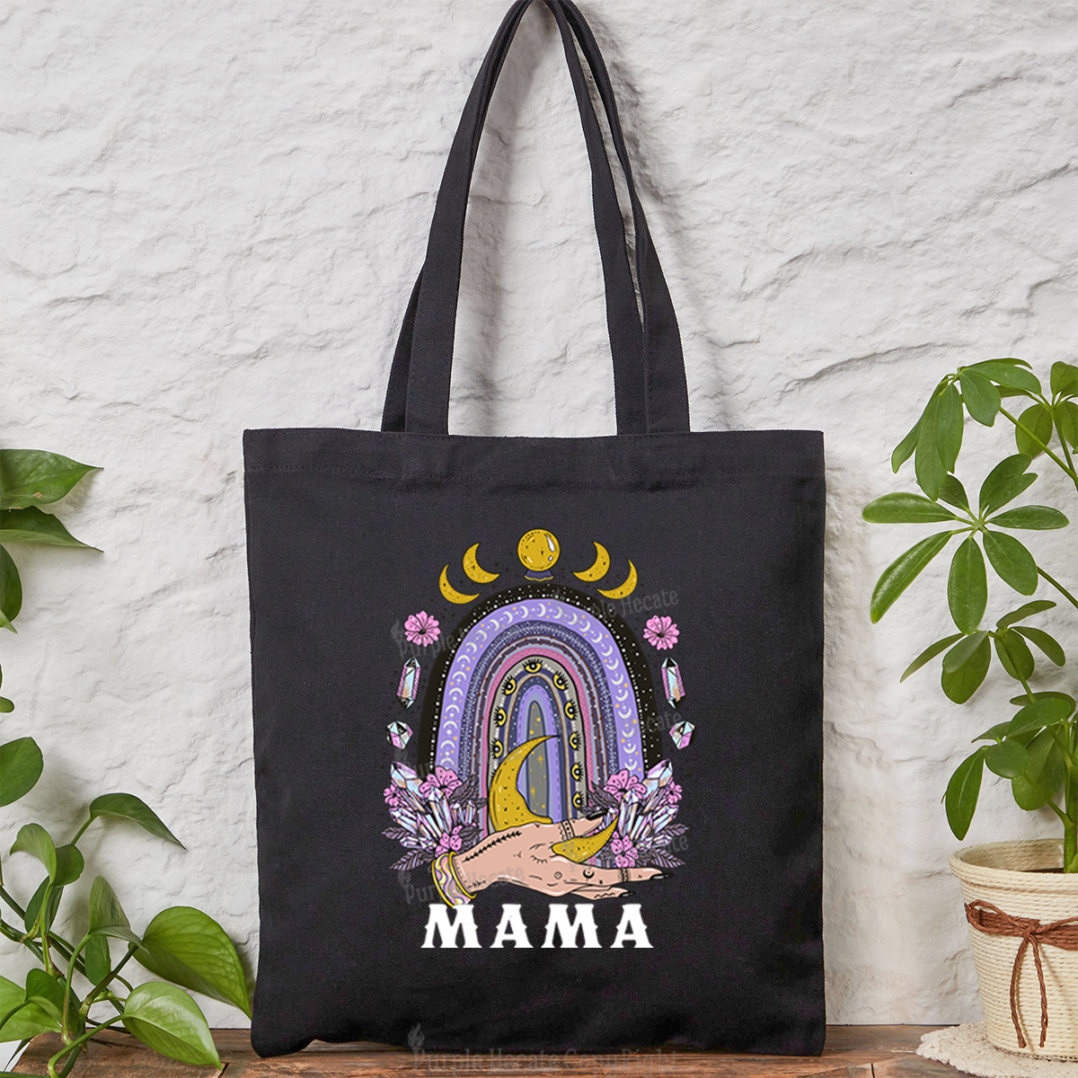 Purplehecate Gothic Mama Rainbow Tote Bag