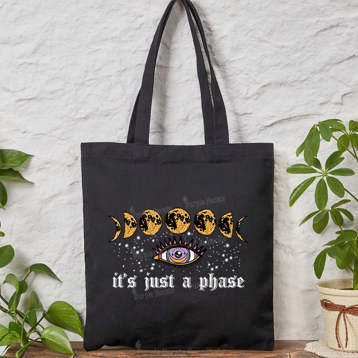 Purplehecate It's Just A Phase Tote Bag