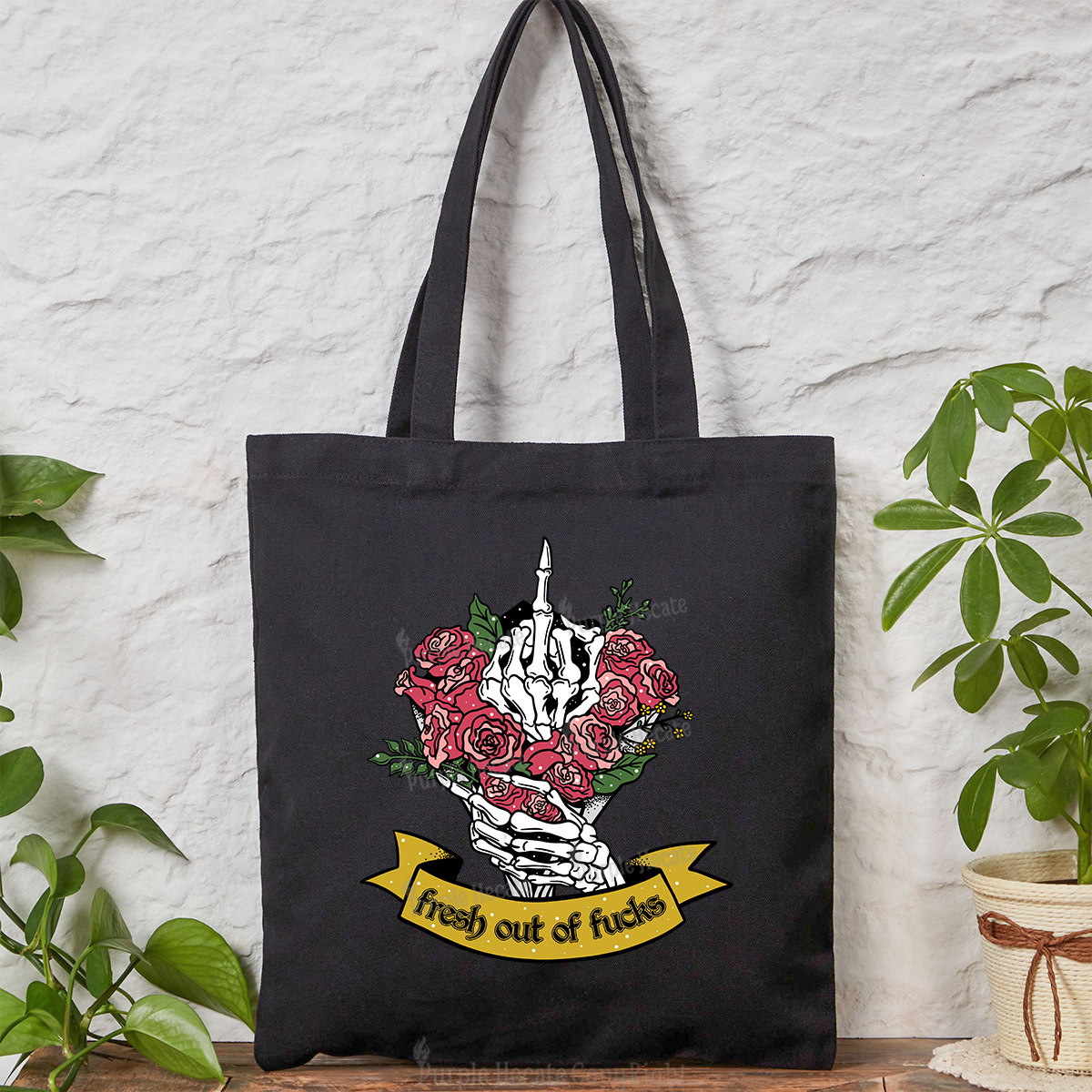 Purplehecate Fresh Out Of Fucks Tote Bag
