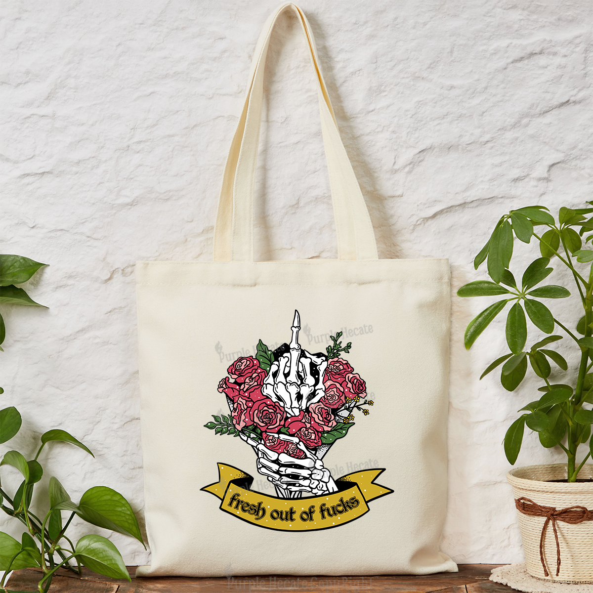 Purplehecate Fresh Out Of Fucks Tote Bag