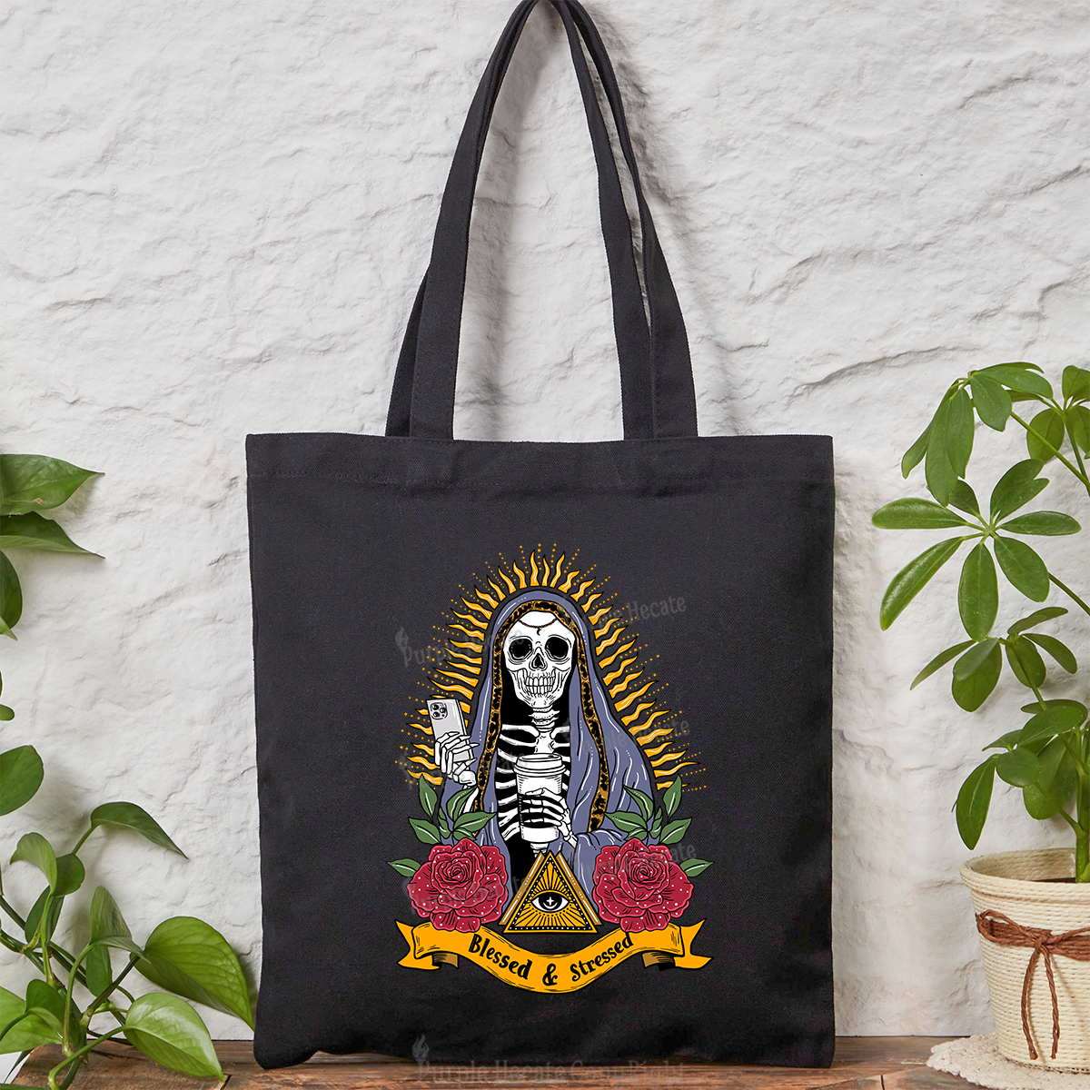 Purplehecate Blessed And Stressed Tote Bag