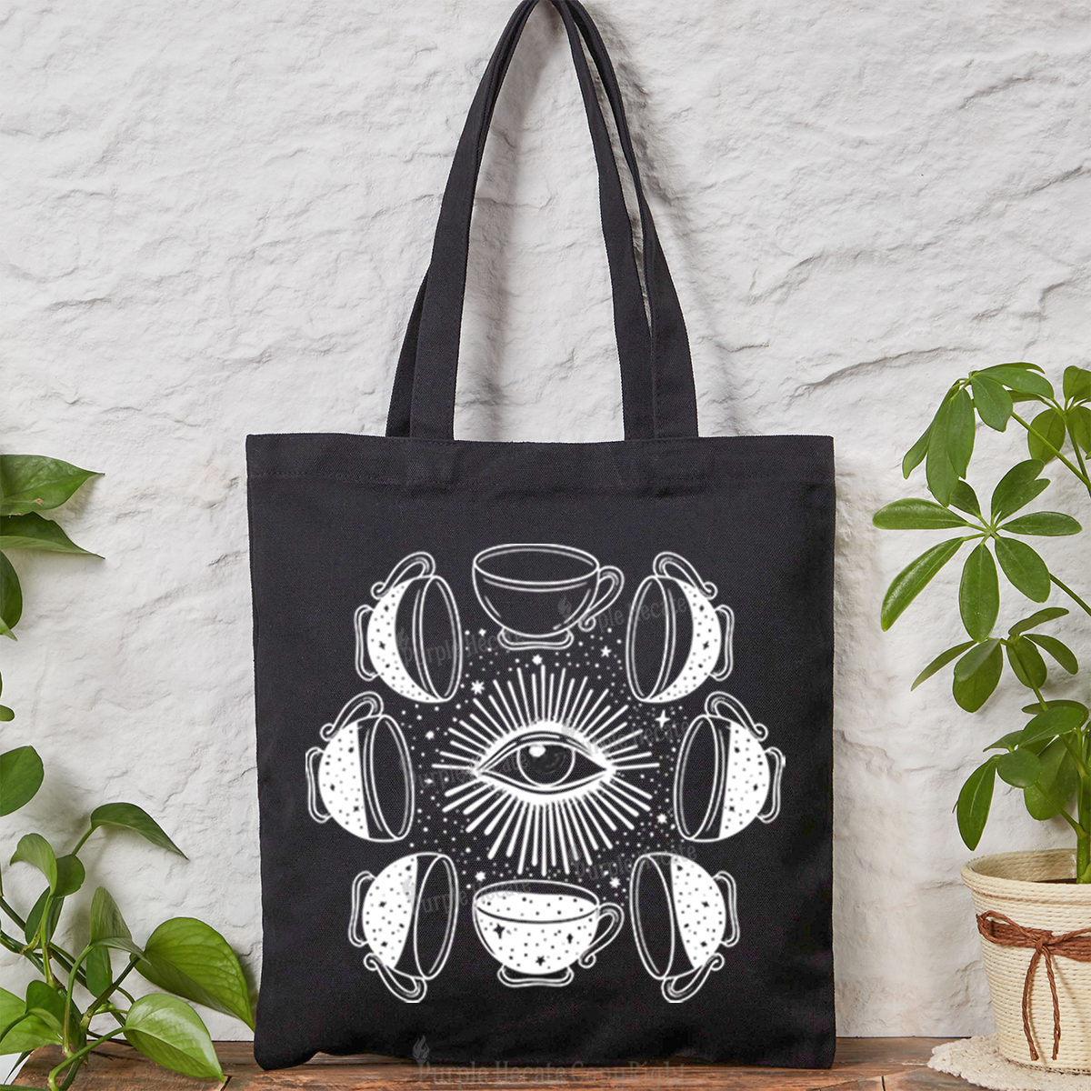 Purplehecate Moon Phase Coffee Tote Bag