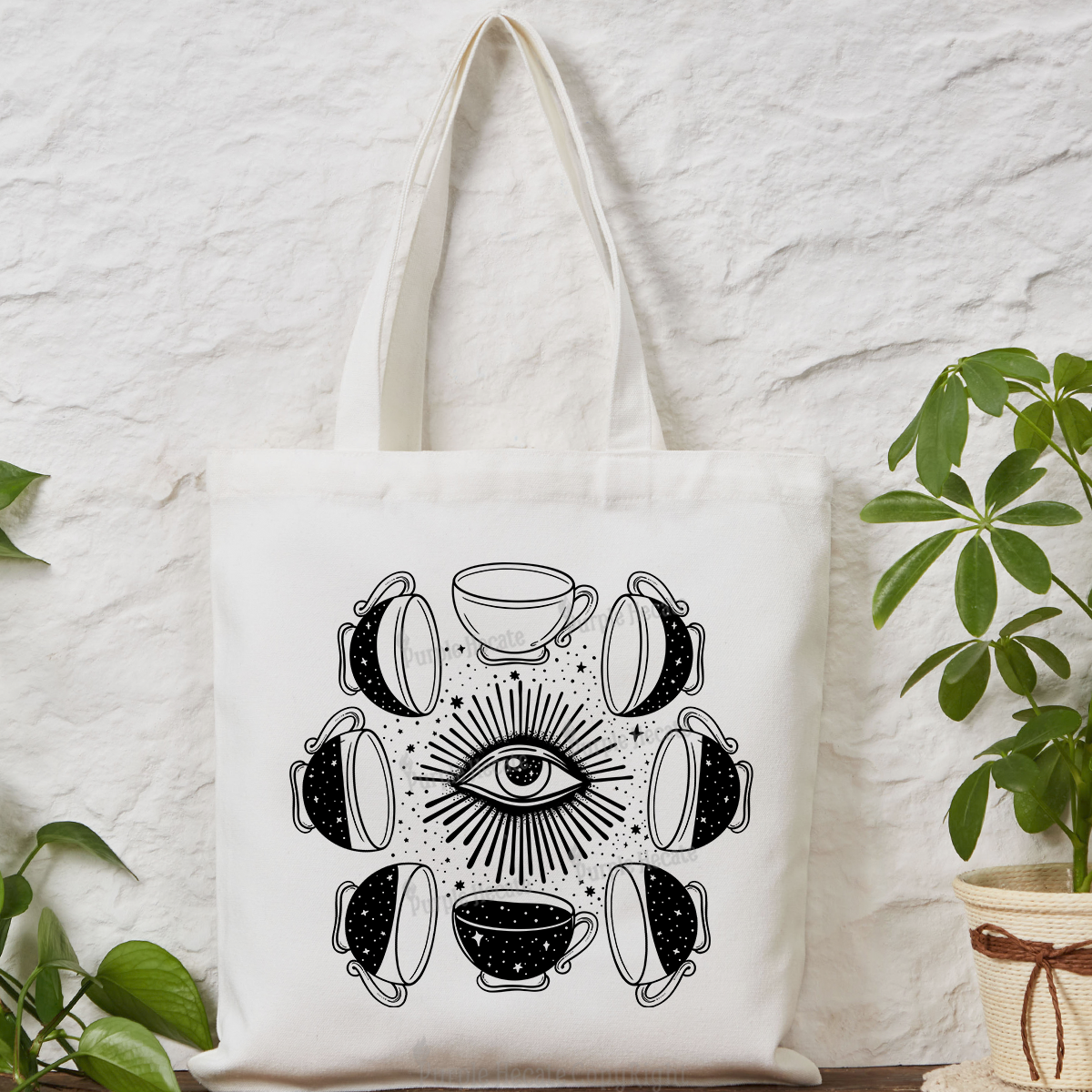 Purplehecate Moon Phase Coffee Tote Bag