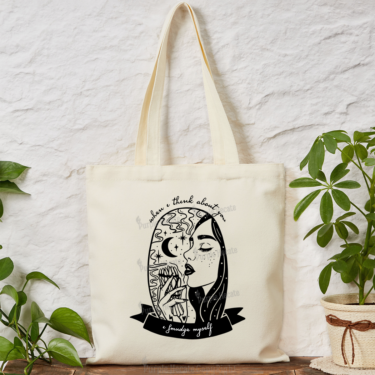 Purplehecate When I Think About You I Smudge Myself Tote Bag