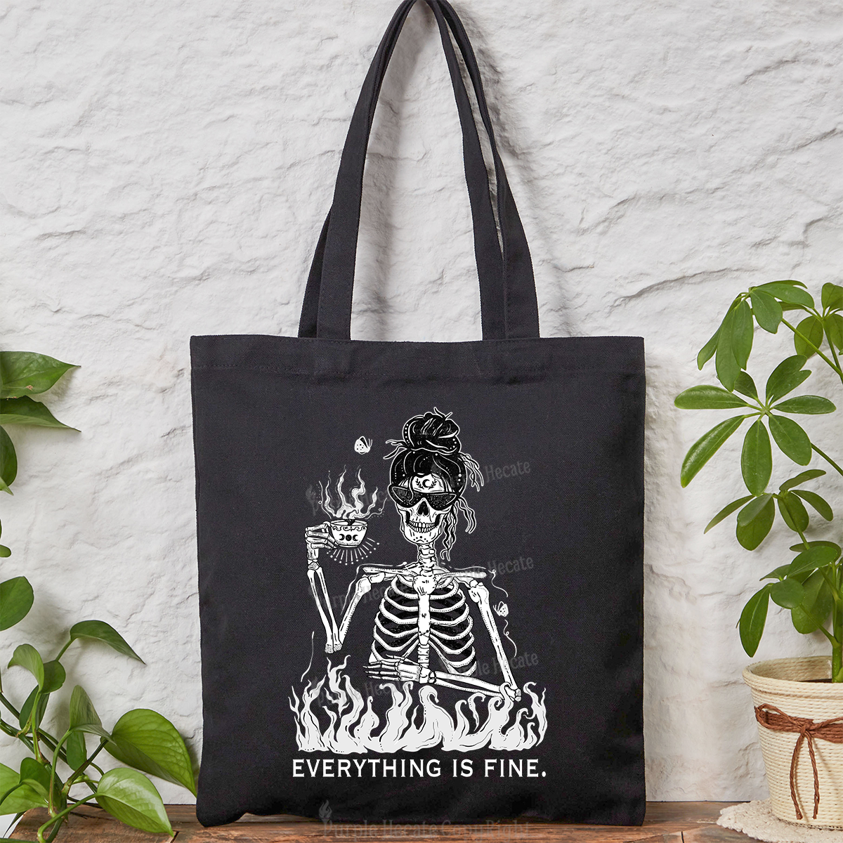 Purplehecate Everything Is Fine Tote Bag