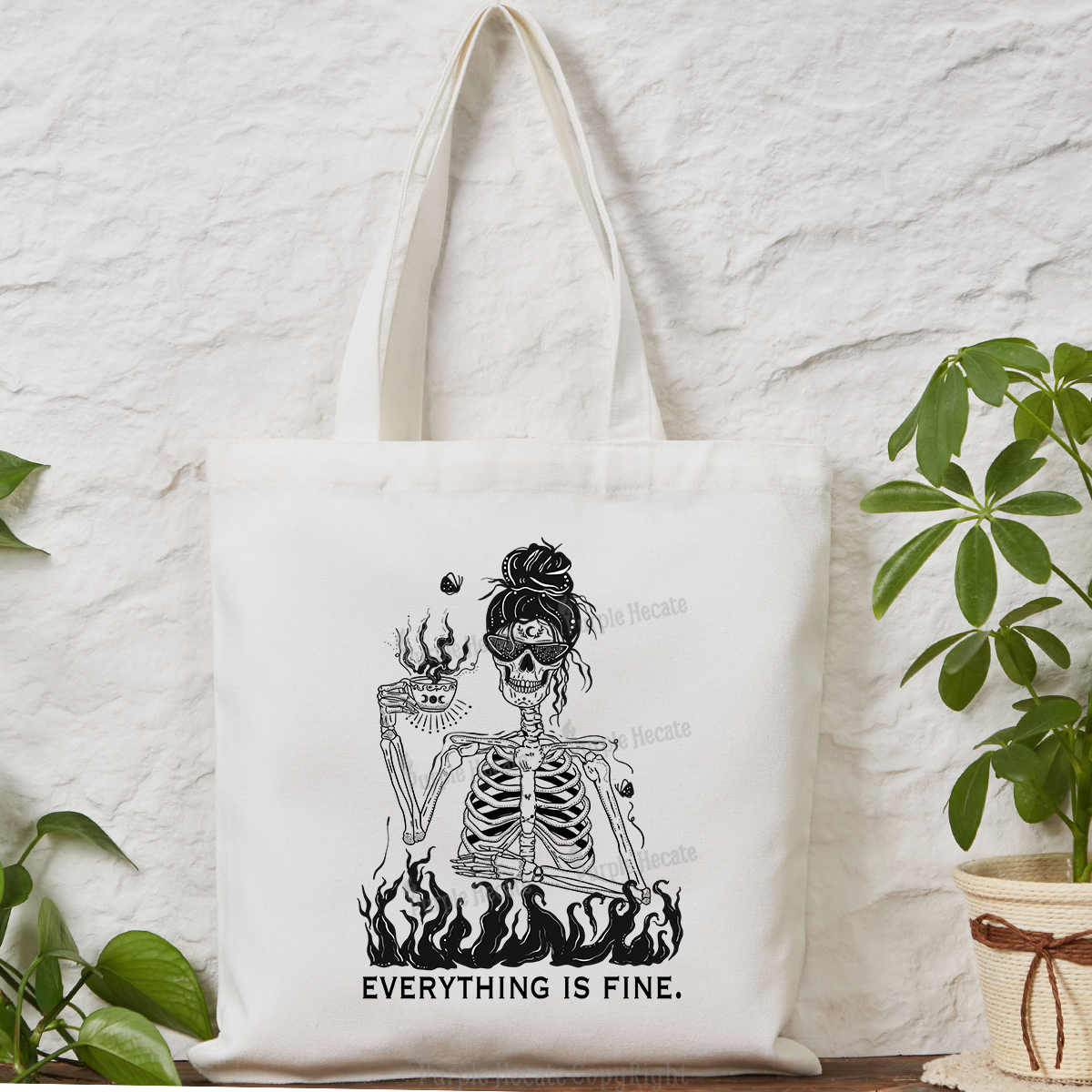 Purplehecate Everything Is Fine Tote Bag