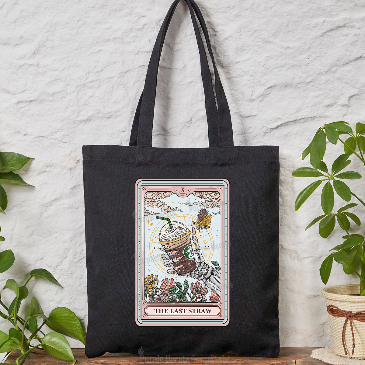 Purplehecate The Last Straw Tarot Tote Bag