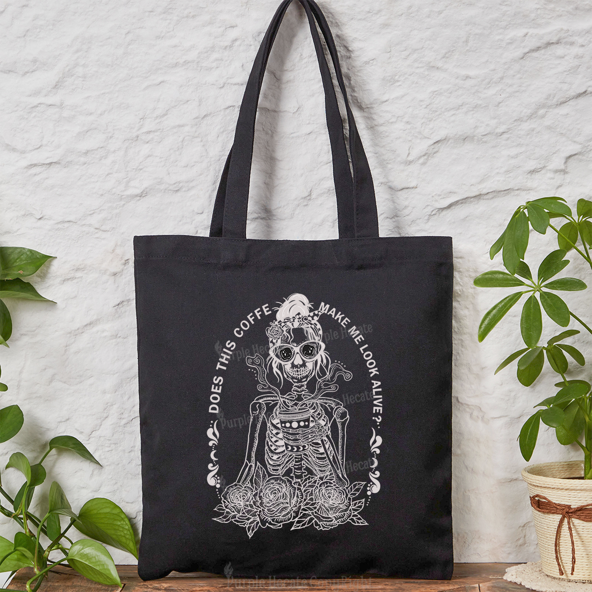 Purplehecate Does This Coffee Make Me Look Alive Tote Bag
