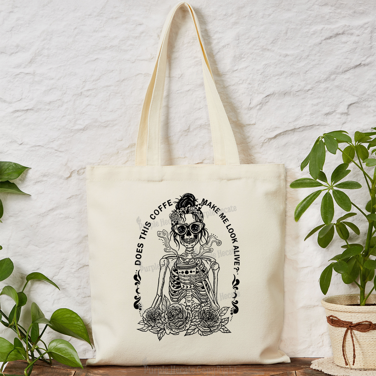 Purplehecate Does This Coffee Make Me Look Alive Tote Bag