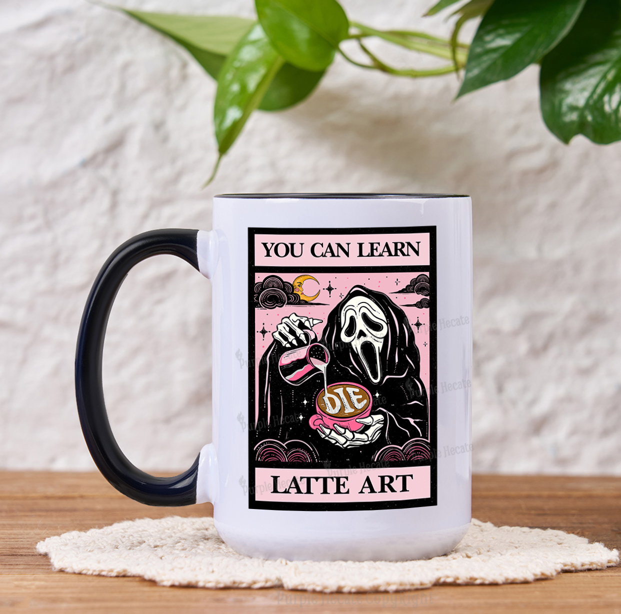 Purplehecate The You Can Learn Latte Art Oracle Card Mug
