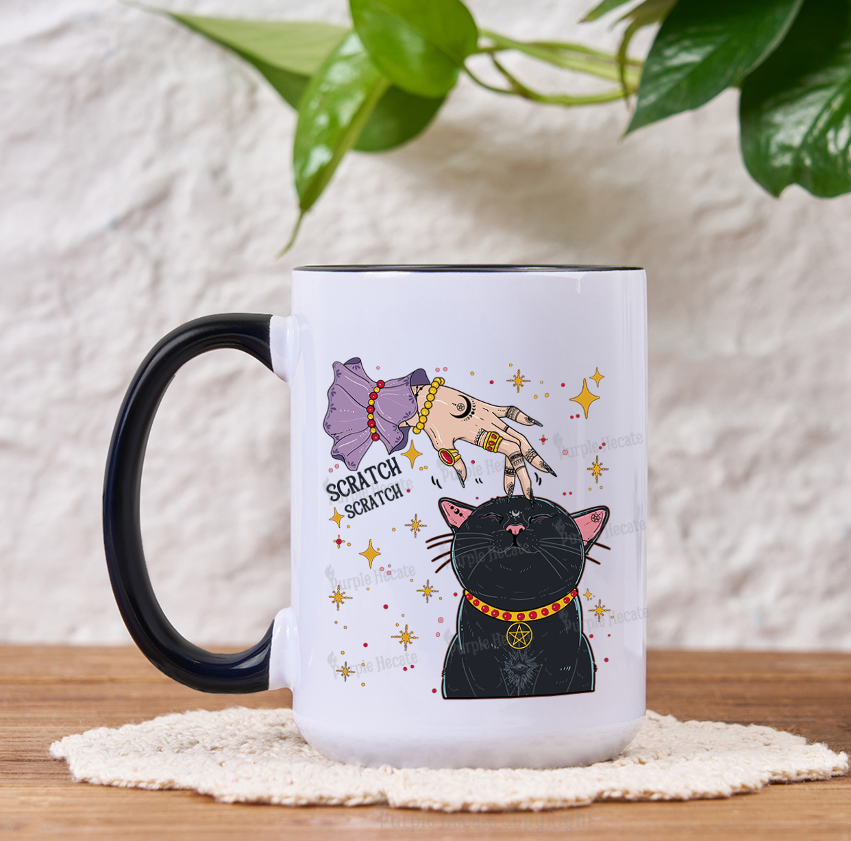 Purplehecate Witch's Cat Scratch Mug